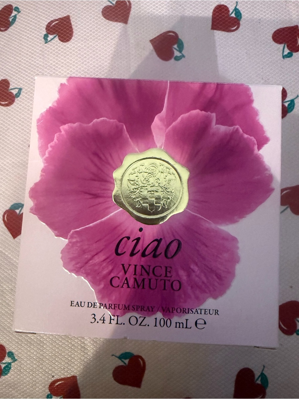 Vince Camuto Ciao 3.4 oz E D P Pink Floral Box with Gold Seal